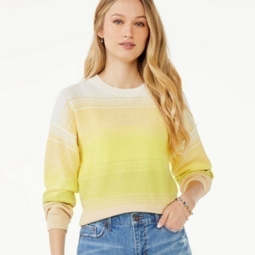 Ombre Crewneck Knit Sweater